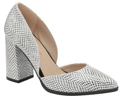 Black/White 'Bertina' high block heeled shoes